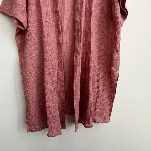 Soft Surroundings Whisper Linen Topper Rose Lightweight Gauzy Kimono Shawl XL - Picture 7 of 11